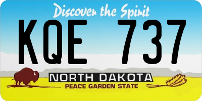 ND license plate KQE737