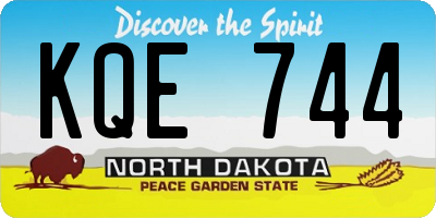 ND license plate KQE744