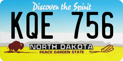 ND license plate KQE756