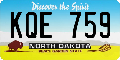 ND license plate KQE759