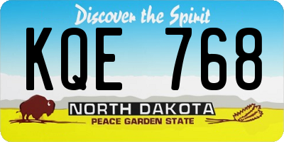 ND license plate KQE768