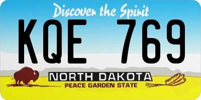 ND license plate KQE769
