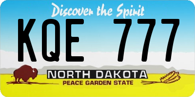ND license plate KQE777