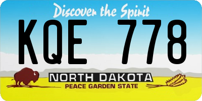 ND license plate KQE778