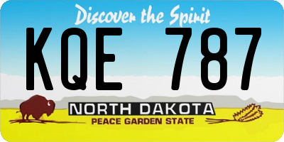 ND license plate KQE787