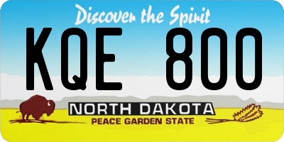 ND license plate KQE800