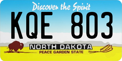 ND license plate KQE803
