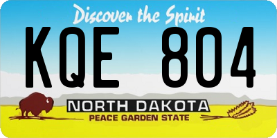 ND license plate KQE804