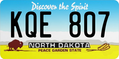 ND license plate KQE807