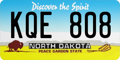 ND license plate KQE808