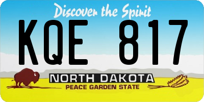 ND license plate KQE817