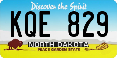 ND license plate KQE829