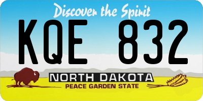 ND license plate KQE832