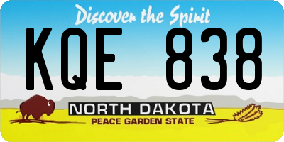 ND license plate KQE838