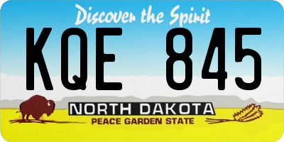 ND license plate KQE845