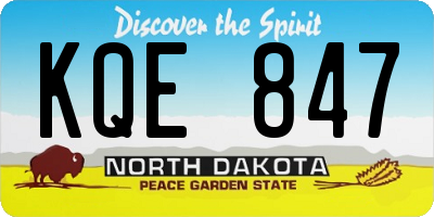 ND license plate KQE847