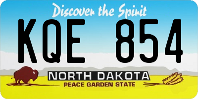ND license plate KQE854