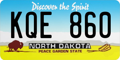 ND license plate KQE860