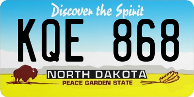 ND license plate KQE868