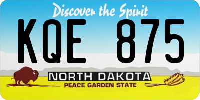 ND license plate KQE875
