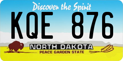 ND license plate KQE876