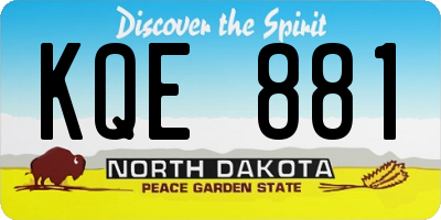 ND license plate KQE881