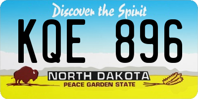 ND license plate KQE896