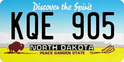 ND license plate KQE905