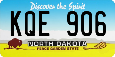ND license plate KQE906