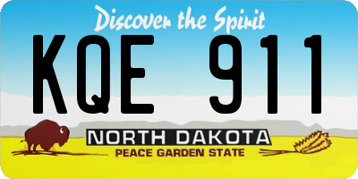 ND license plate KQE911