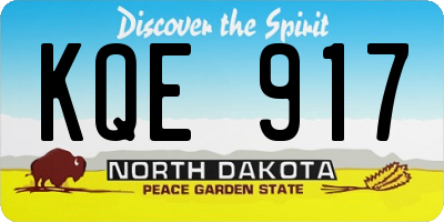 ND license plate KQE917