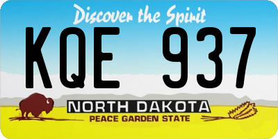 ND license plate KQE937