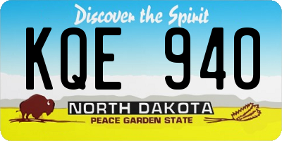 ND license plate KQE940
