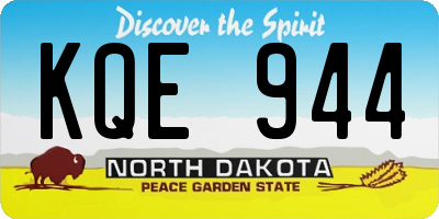 ND license plate KQE944