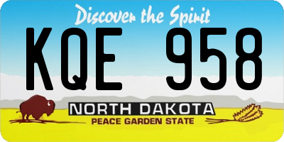 ND license plate KQE958