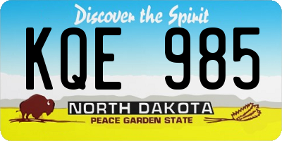 ND license plate KQE985