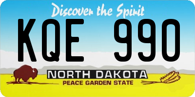 ND license plate KQE990