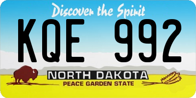 ND license plate KQE992
