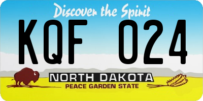 ND license plate KQF024