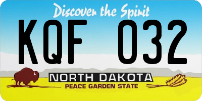 ND license plate KQF032