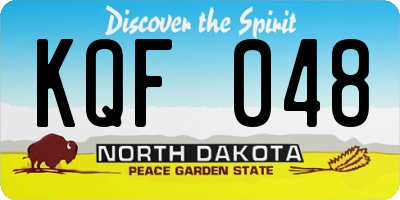 ND license plate KQF048