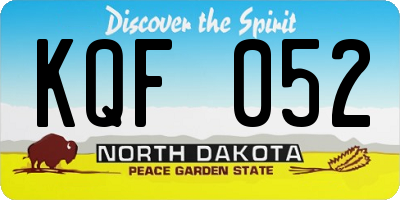 ND license plate KQF052