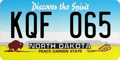ND license plate KQF065