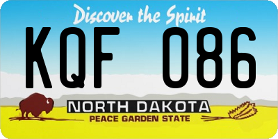 ND license plate KQF086