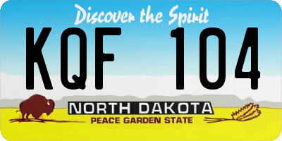ND license plate KQF104