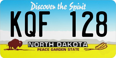 ND license plate KQF128