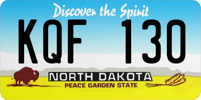 ND license plate KQF130