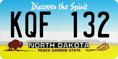 ND license plate KQF132