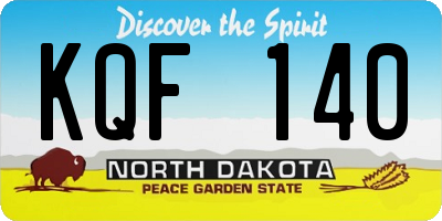 ND license plate KQF140
