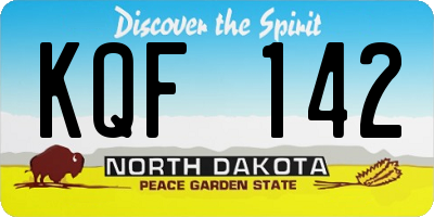 ND license plate KQF142